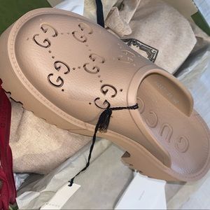 Gucci Women's platform perforated G sandal